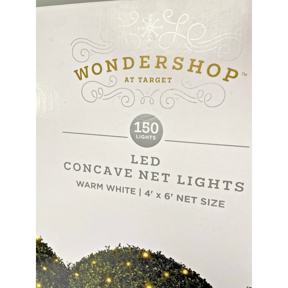 WONDERSHOP 4' x 6' 150 LED CONCAVE NET LIGHTS WARM WHITE INDOOR & OUTDOOR - Picture 3 of 5